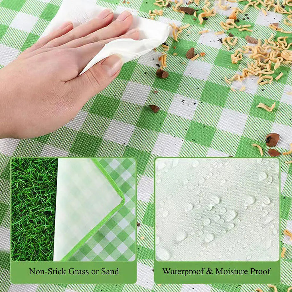 Portable Waterproof Picnic Blanket Comfortable All Weather Outdoor Mat for Beach Park Concert Festival Camping and Lounge