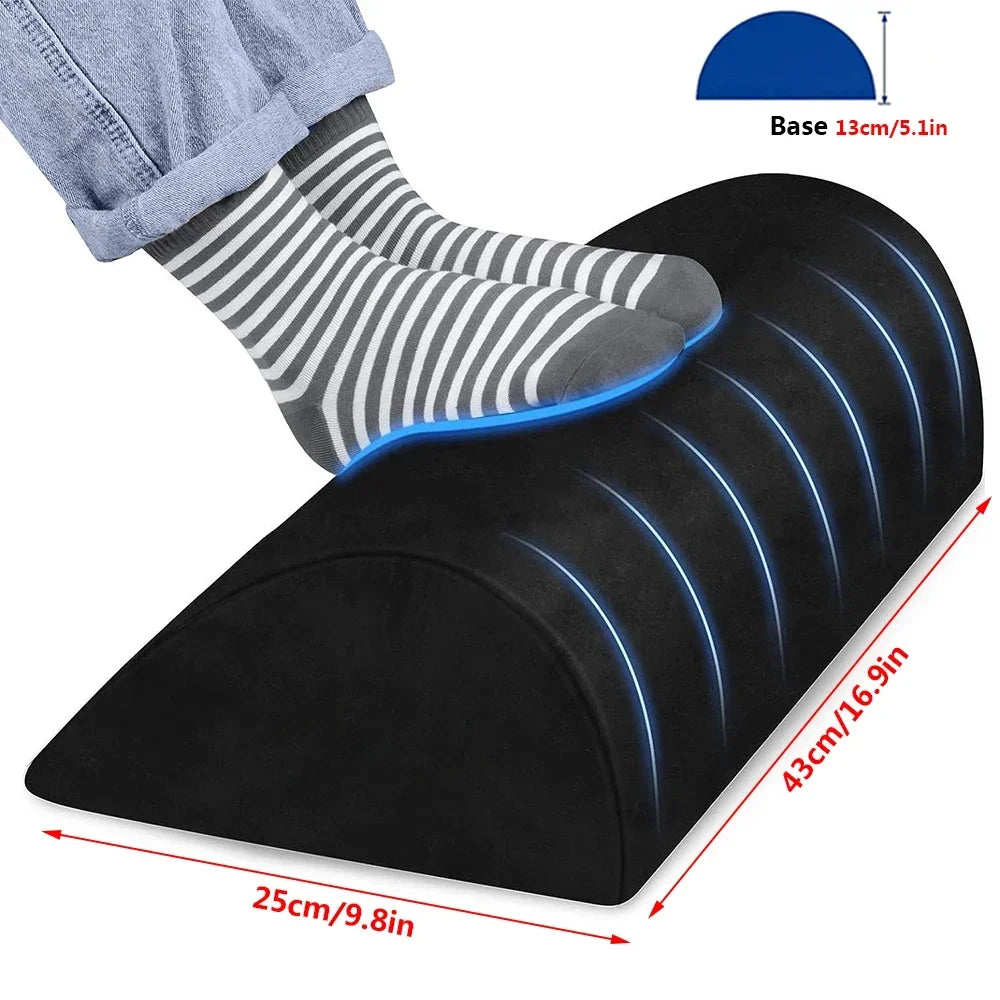 2 Adjustable Heights Foot Rest for Under Desk, Soft Memory Foam Foot Cushion Ergonomic for Office, Work, Car, Gaming, Computer