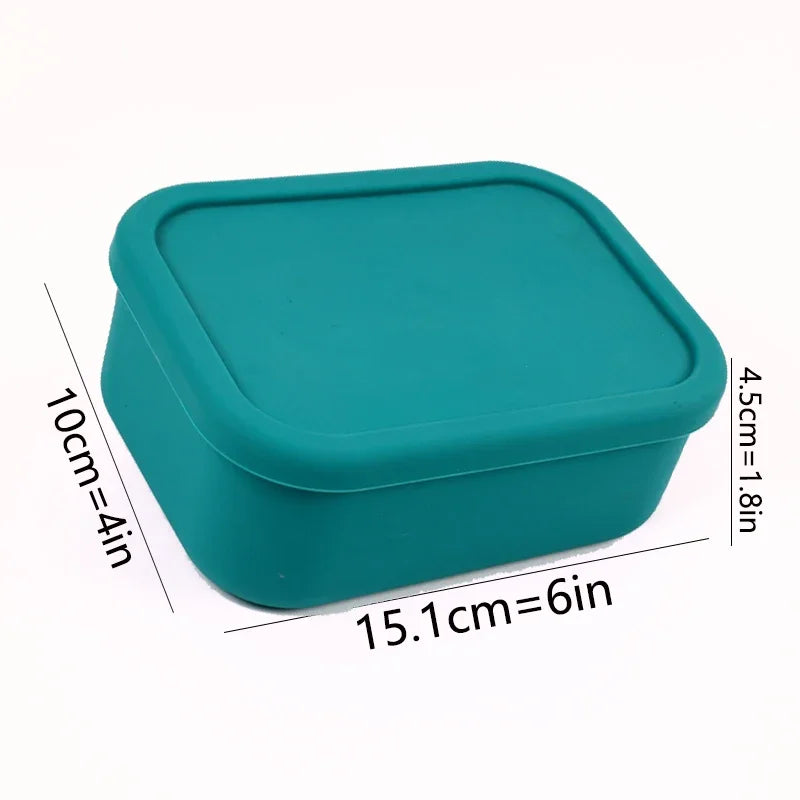 Silicone Food Storage Containers Reusable Silicone Bento Lunch Box Containers with Lids Microwave Dishwasher Safe BPA-Free Boxs