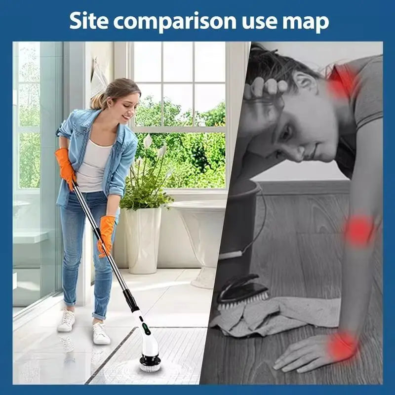 Wireless Electric Spin Scrubber, Multifunctional Cordless Rotating Brush for Cleaning Bathroom, Kitchen, Window, and Car.