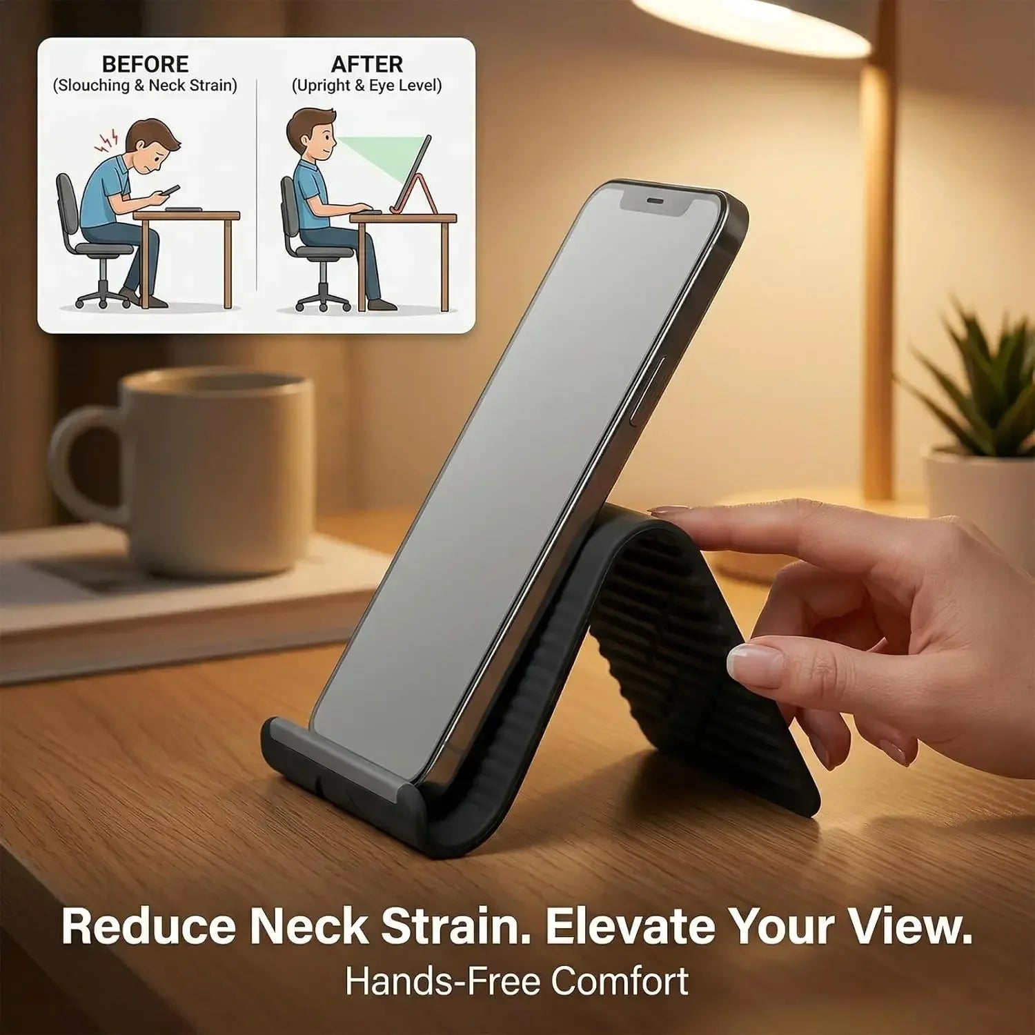 Flexible Foldable Silicone Phone Holder Portable Adjustable Multi-Angle Desktop Stand For iPhone iPad Laptop Tablet Home Office