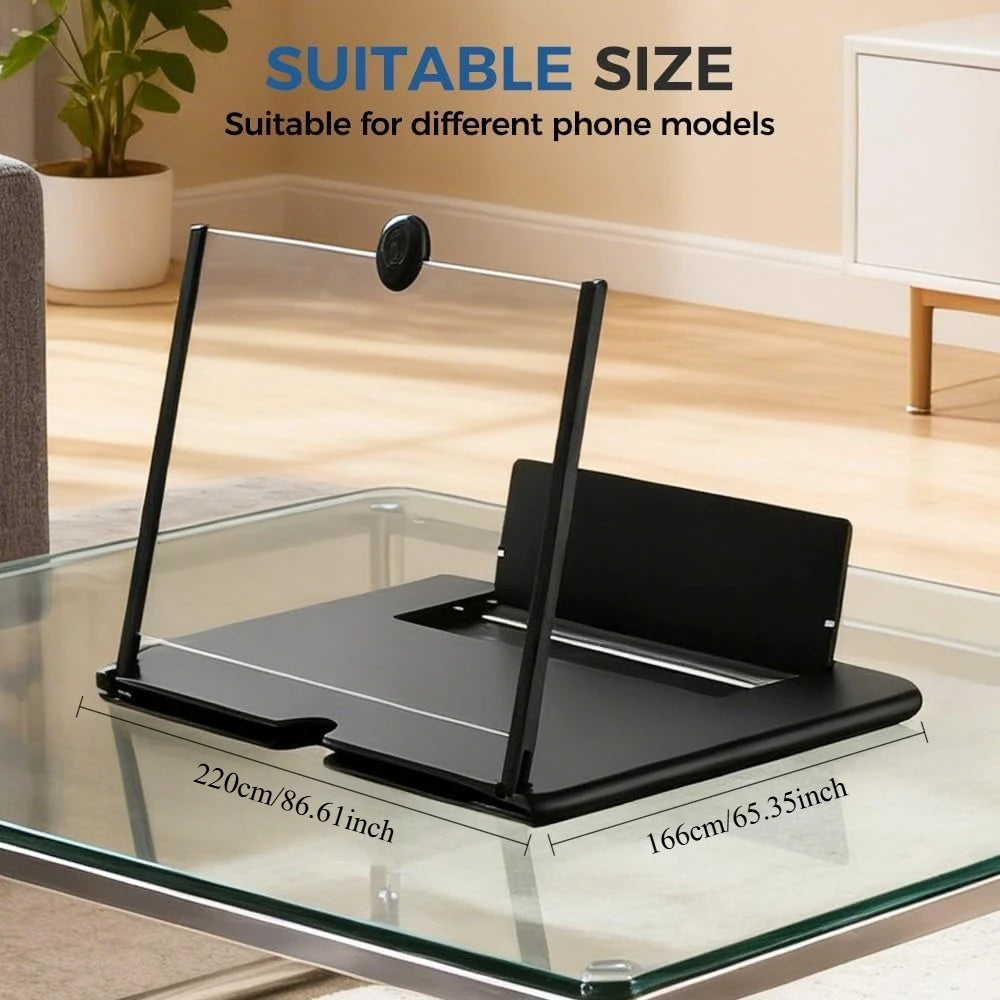 3D Hd Phone Screen Magnifier — Foldable Desktop Stand with Adjustable Angle for Movies, Videos & Games