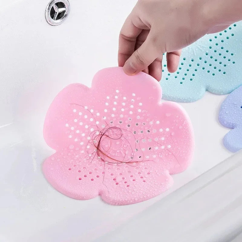 2Pcs Round Silicone Drain Hair Catcher, Kitchen Sink Strainer Bathroom Shower Bath Stopper Drain Cover Hair Trap for Kitchen