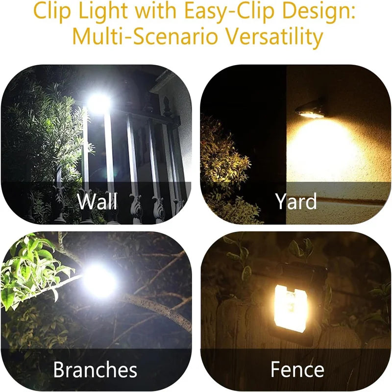 Clip on Solar Lights Outdoor Waterproof LEDs Motion Sensor Lights 3 Modes 3 Mounting Ways Solar Security Lighting for Fence