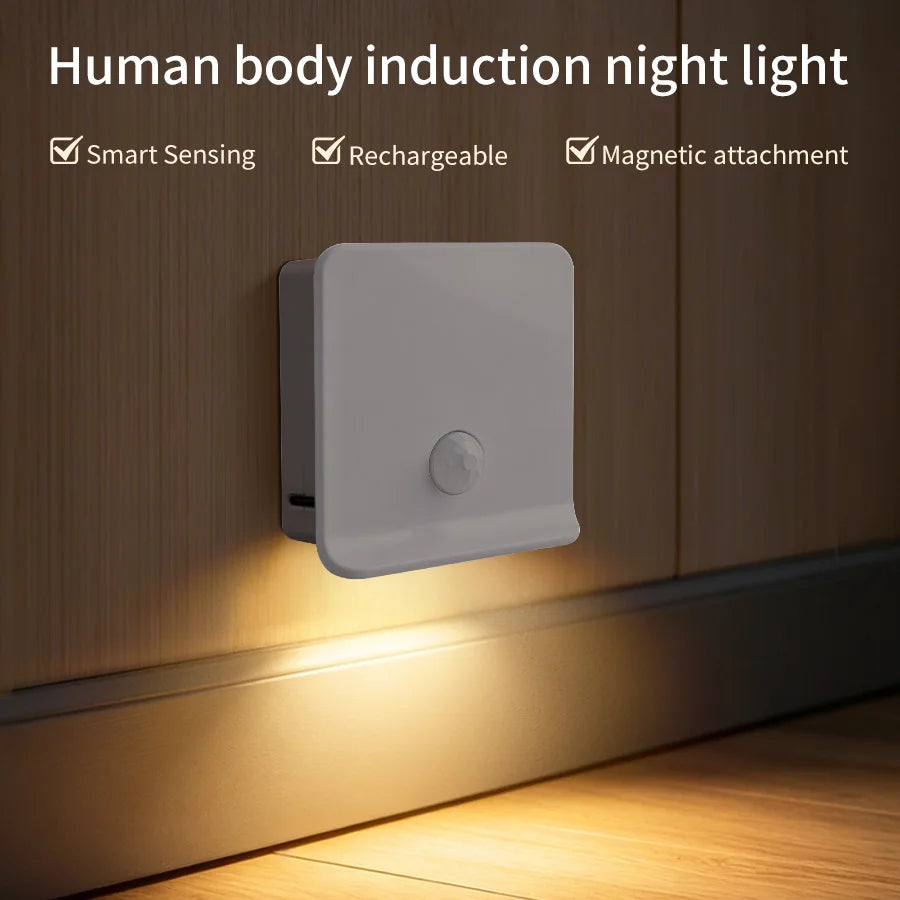 Motion Sensor Led Stair Closet Lights Rechargeable Stick on Anywhere Portable Hallway Bedroom Under Cabinet Kitchen Night Lamp