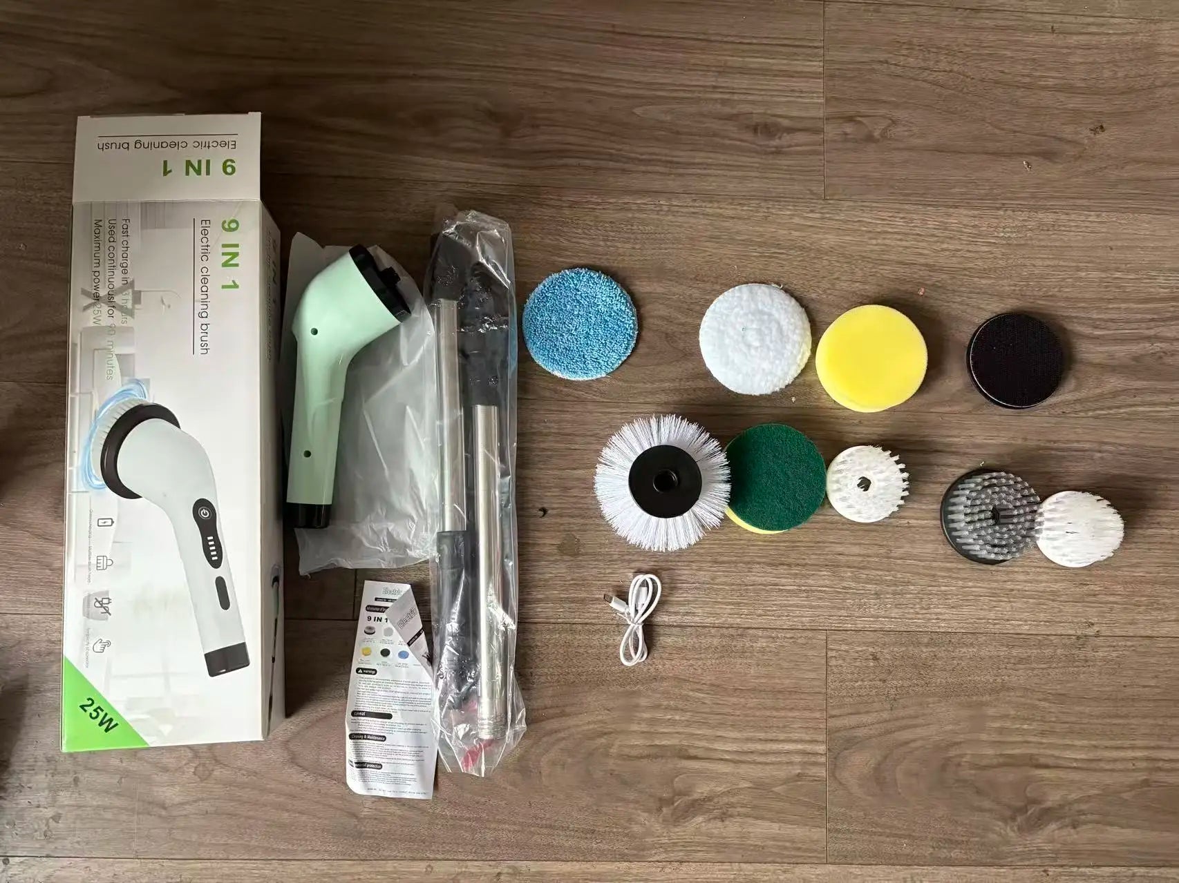 Wireless Electric Spin Scrubber, Multifunctional Cordless Rotating Brush for Cleaning Bathroom, Kitchen, Window, and Car.