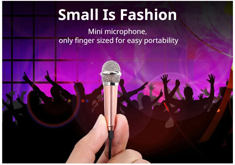 Mini Portable 3.5mm Stereo Studio Mic KTV Karaoke Mini Microphone for Smart Phone Laptop PC Desktop Handheld Audio Microphone
