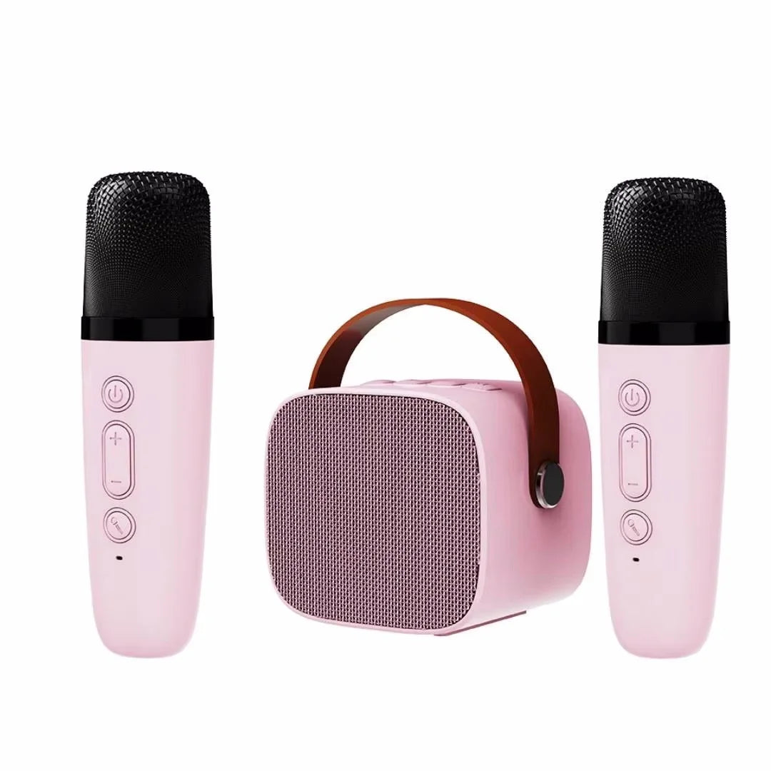 Mini Karaoke Machine for Kids and Adults Portable Speaker With 1-2 Wireless Microphone for Home KTV Birthday Party Holiday Gifts