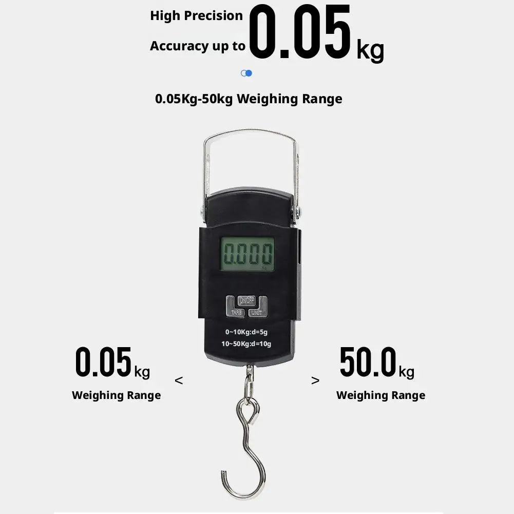 Portable 50kg Scale with Rule Digital LCD Display Electronic Luggage Hanging Suitcase Travel Weighs Baggage Tool