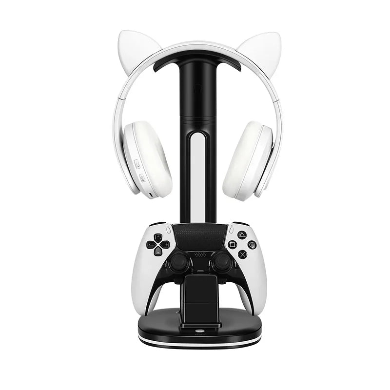 LED Display Stand for PS5 Game Controller & Headphone Charging Station for Playstation 5 Gamepad Headset Stand Accessories