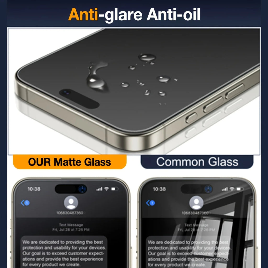 3 Pack Privacy Screen Protector Tempered Glass for iPhone 11-16 Anti-Spy Matte Finish
