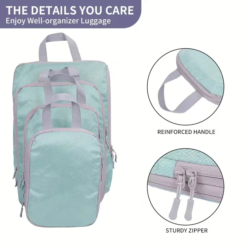 3pcs Compression Packing Cubes for Suitcases Travel Accessories Expandable Packing Organizers Lightweight Travel Organizer Cubes