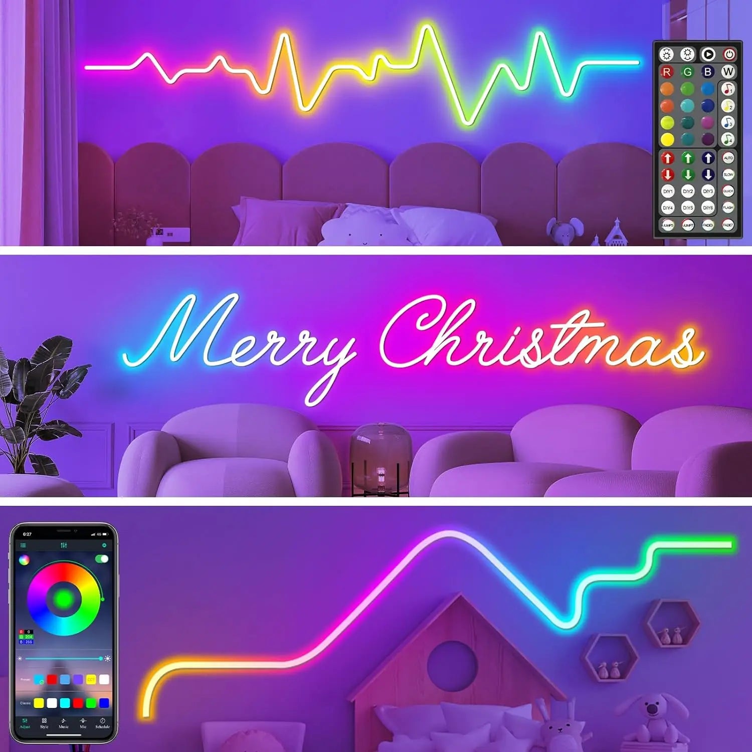 NIESAMOWITY KLIMAT NA JEDNO KLIKNIĘCIE W TWOIM POKOJU!
💡 **LED Taśmy – stwórz klimat w kilka sekund!**

Zmień każde pomieszczenie w nowoczesną, kolorową przestrzeń 🌈
Łatwy montaż, pilot lub aplikacja, milion