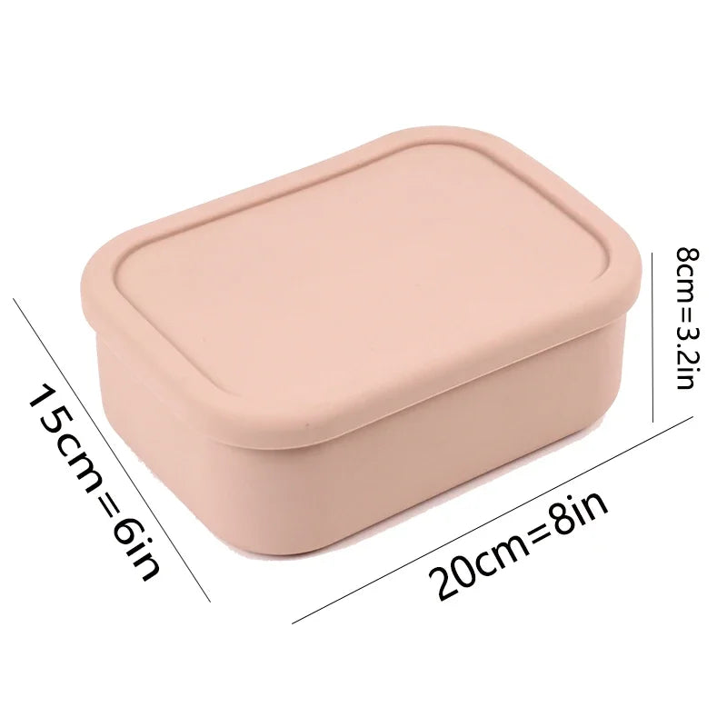 Silicone Food Storage Containers Reusable Silicone Bento Lunch Box Containers with Lids Microwave Dishwasher Safe BPA-Free Boxs