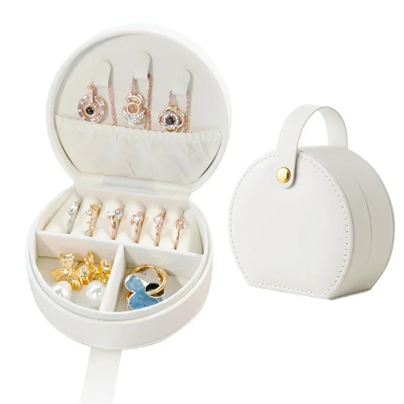 Mini Jewelry Organizer Display Travel Jewelry Case Boxes Earrings Necklace Ring Portable Handbag Jewelry Box Leather Storage