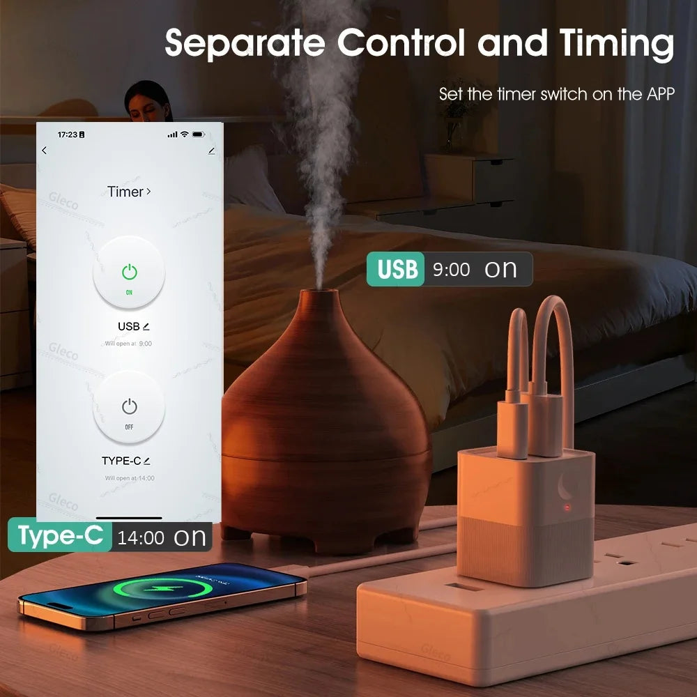 Zigbee Micro USB Type-C Adaptor Switch 2Gang 5V Mini USB Power Adaptor Charge Plug For Smart Life Tuya Home Automation Scene Z2M