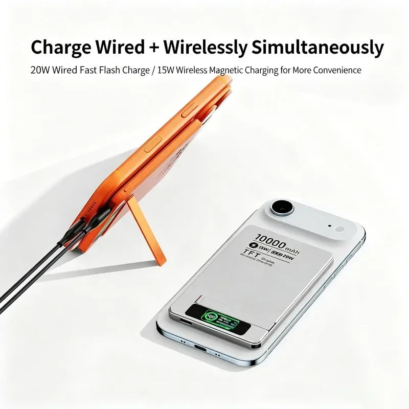 Wireless Magnetic Power Bank Travel Portable Fast Charging 5000mAh 10000mAh Capacity Digital Display For Phone Watch Earphones