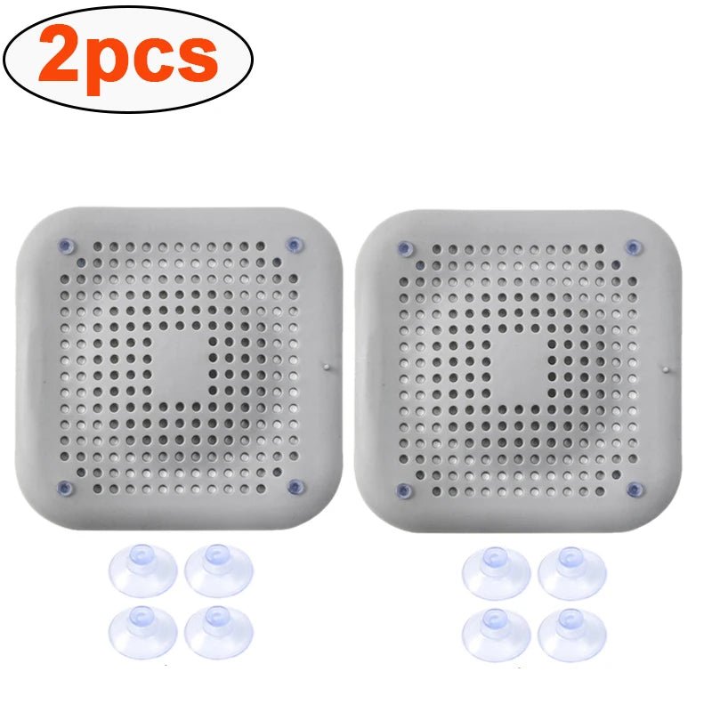 2pcs Silicone Drain Hair Catcher Shower Bathtub Drain Strainer Hair Filter Drain Kitchen Sink Strainer Bathroom Accessories