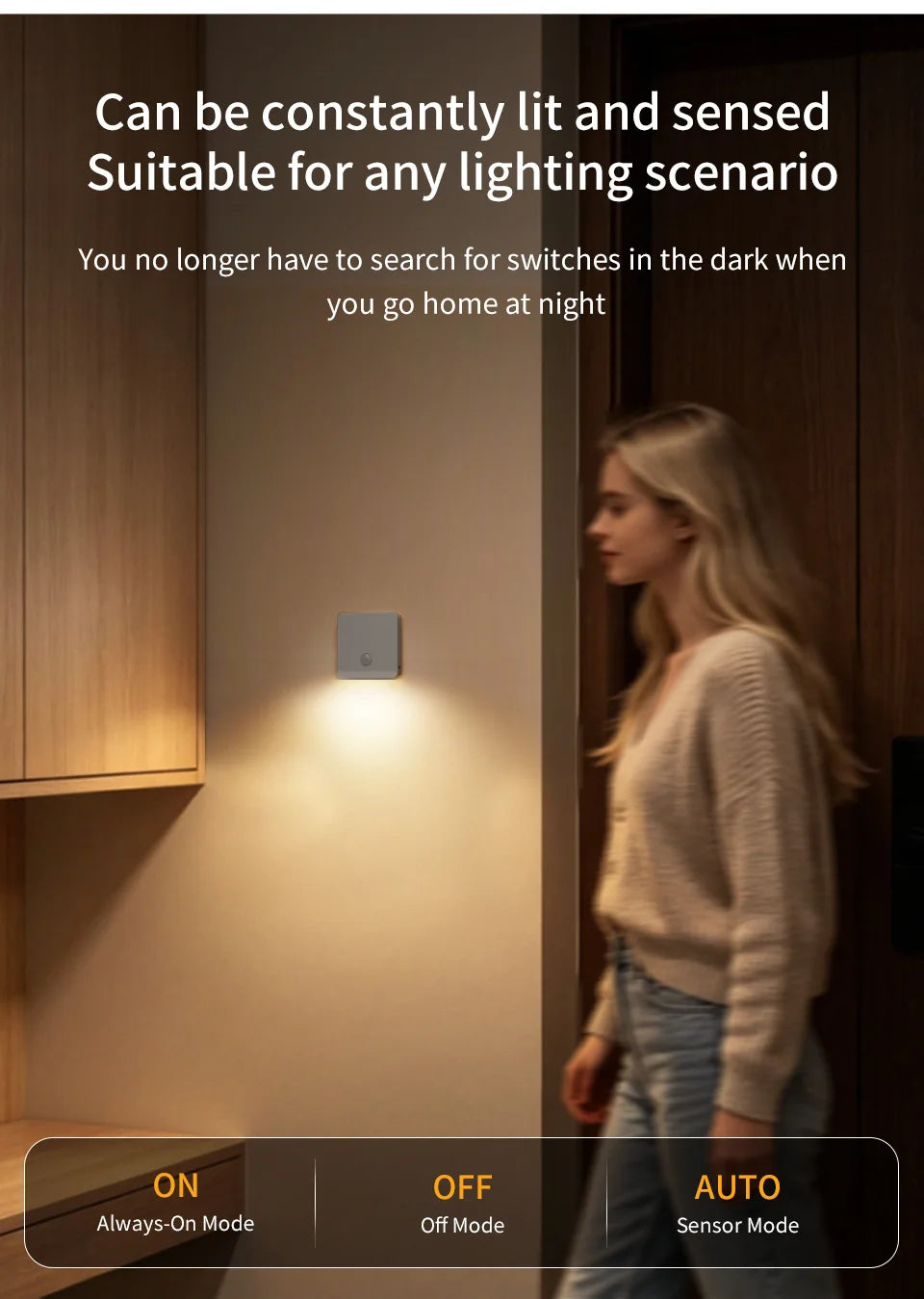 Motion Sensor Led Stair Closet Lights Rechargeable Stick on Anywhere Portable Hallway Bedroom Under Cabinet Kitchen Night Lamp