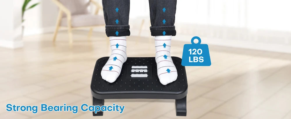 Ergonomic Foot Rest Under Desk Office with Massage Surface Promote Leg Circulation Relieve Pressure Max-Load 120Lbs