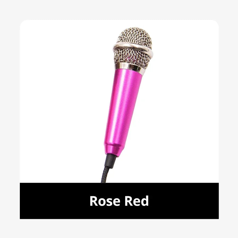 Mini Portable 3.5mm Stereo Studio Mic KTV Karaoke Mini Microphone for Smart Phone Laptop PC Desktop Handheld Audio Microphone