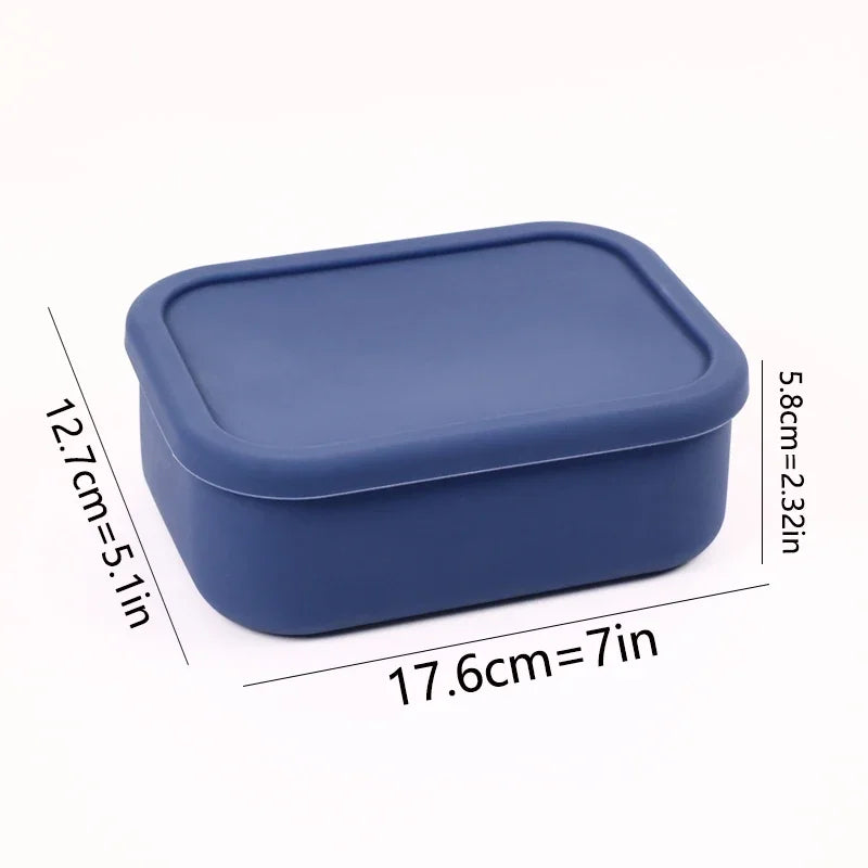Silicone Food Storage Containers Reusable Silicone Bento Lunch Box Containers with Lids Microwave Dishwasher Safe BPA-Free Boxs