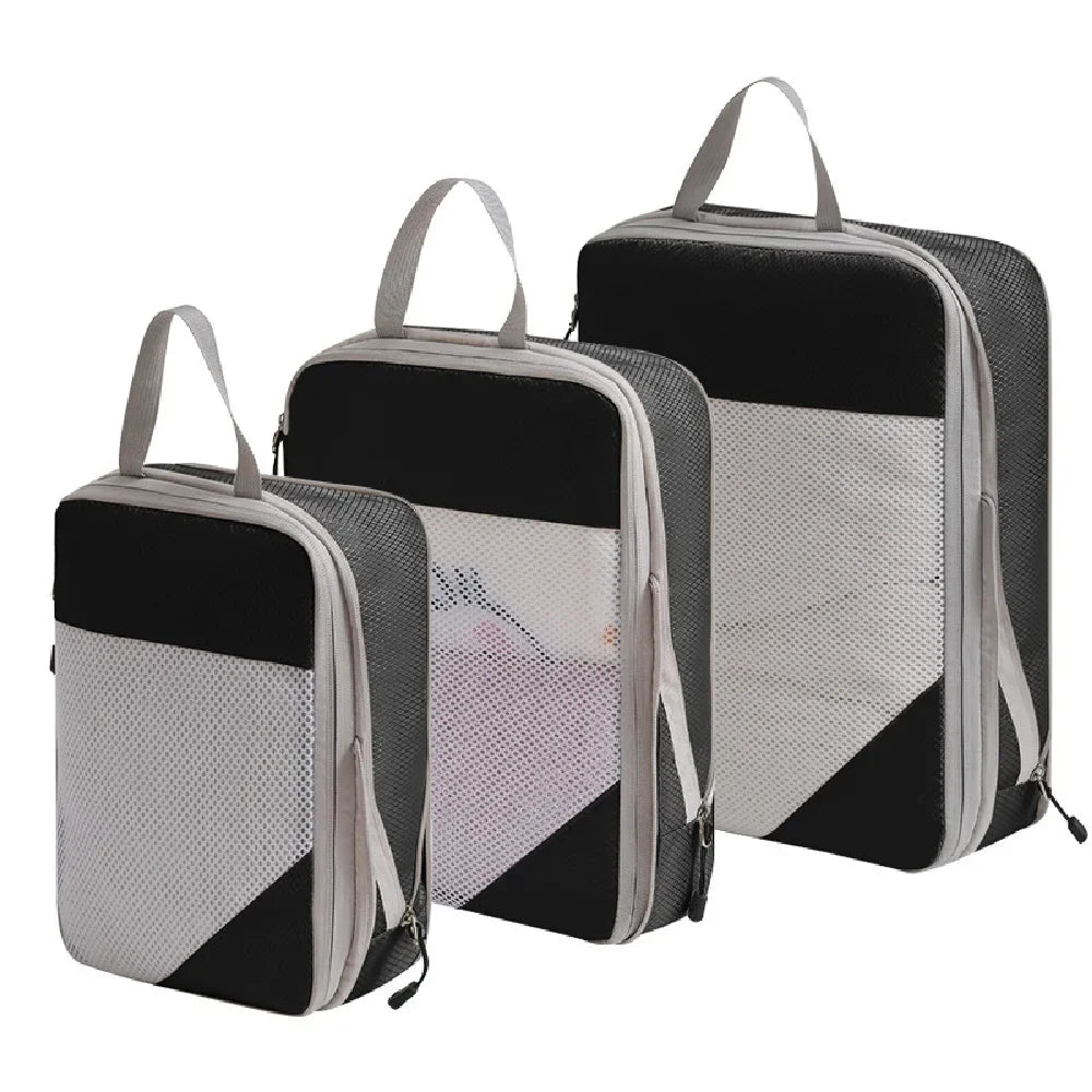 3pcs Compression Packing Cubes for Suitcases Travel Accessories Expandable Packing Organizers Lightweight Travel Organizer Cubes