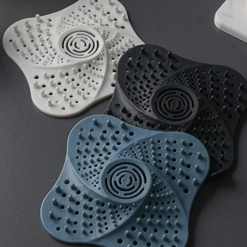2Pcs Round Silicone Drain Hair Catcher, Kitchen Sink Strainer Bathroom Shower Bath Stopper Drain Cover Hair Trap for Kitchen