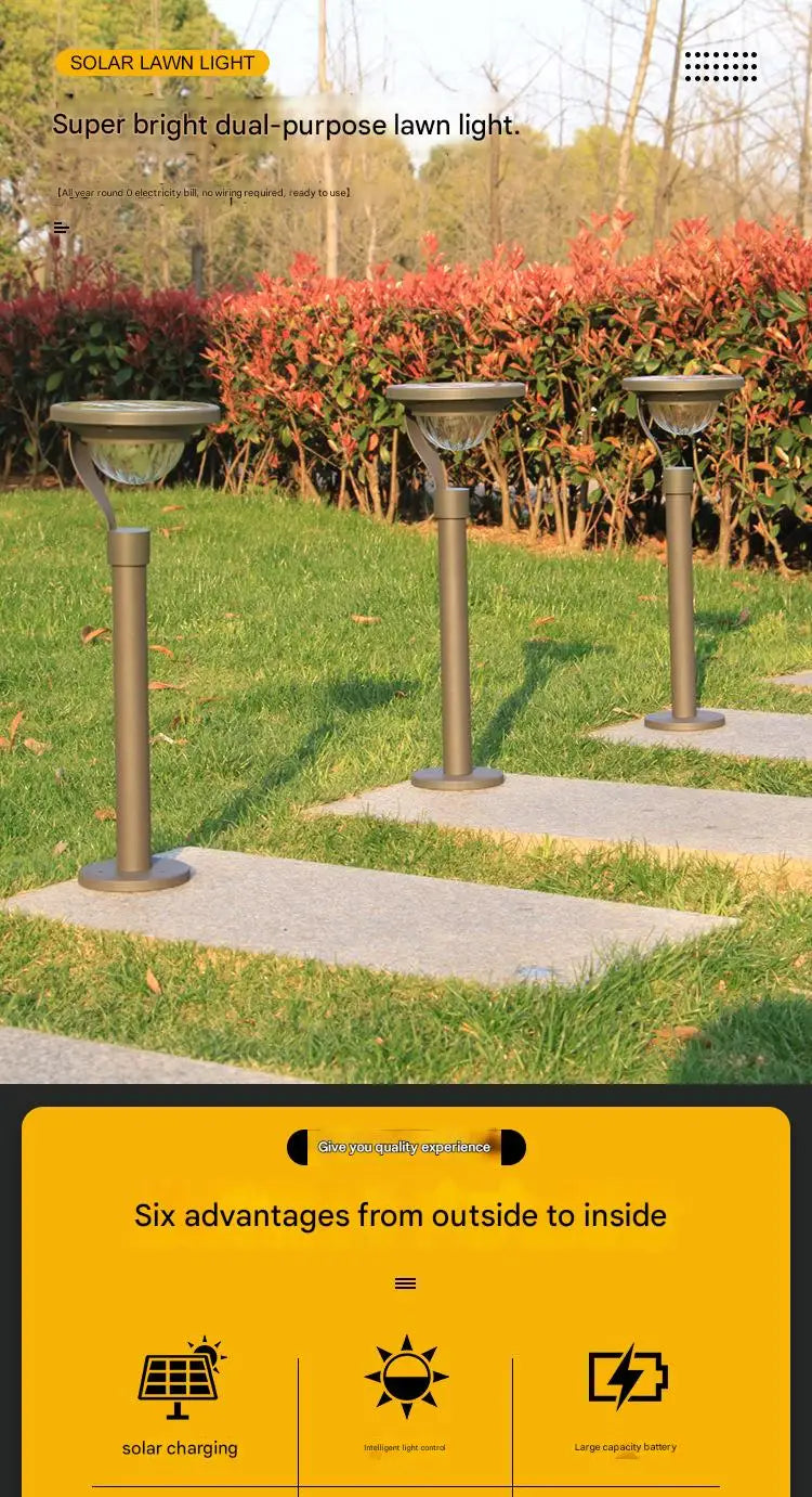 Solar Pathway Lights Outdoor Solar Garden Light Landscape Path Lighting Waterproof Auto On/Off for Yard Lawn Driveway Decor Lamp