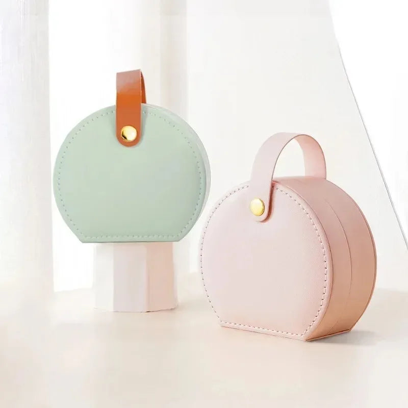 Mini Jewelry Organizer Display Travel Jewelry Case Boxes Earrings Necklace Ring Portable Handbag Jewelry Box Leather Storage