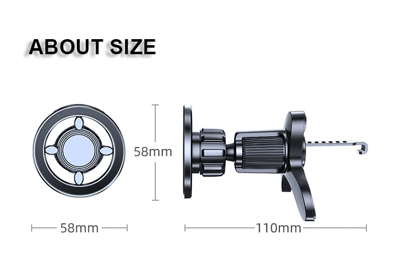 Magnetic Car Phone Mount in Car Phone Holder Air Vent Magnetic, 17 N52 Magnets Universal Mobile Phone Holders for iPhone/Android