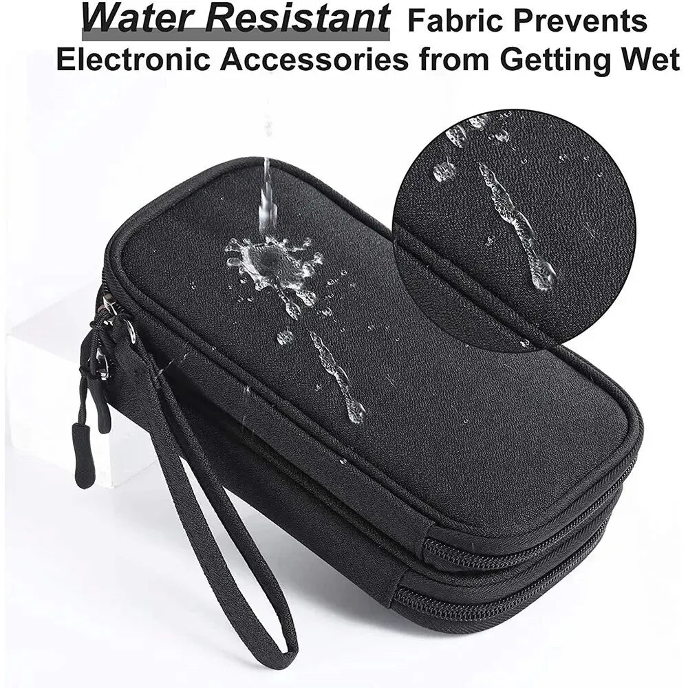 1Pc NEW Travel Organizer Bag Cable Storage Organizers Pouch Carry Case Portable Waterproof Double Layers Storage Bags Cable Cord