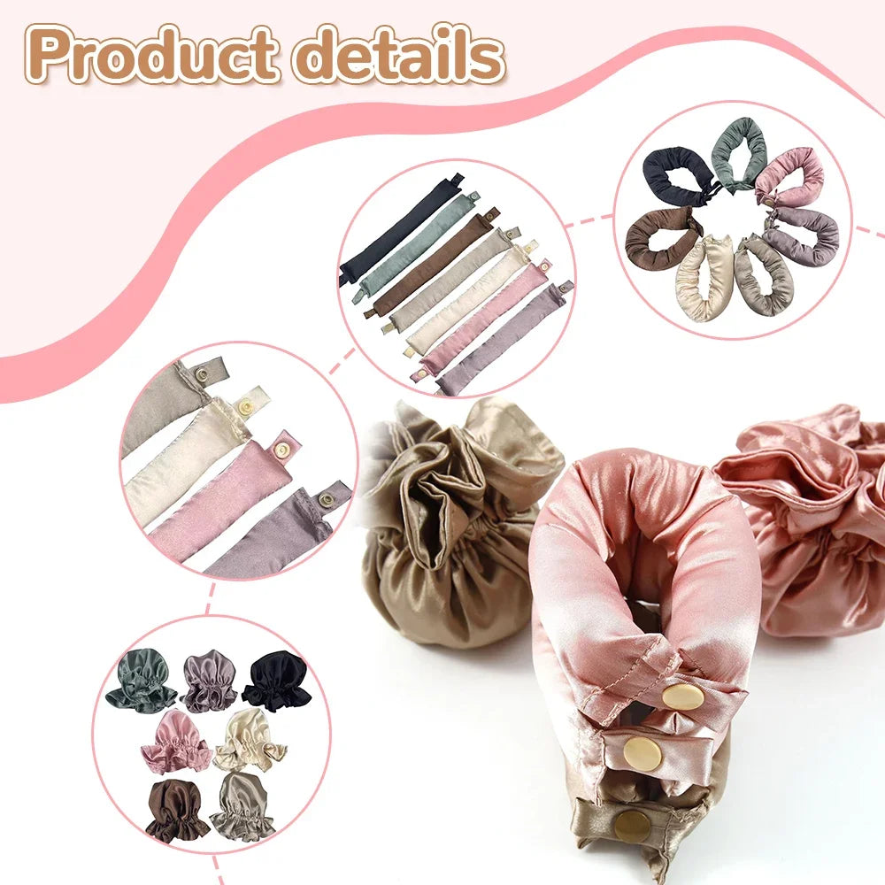 1/2Sets Heatless Curling Rod Silk Curls No Heat Hair Curler Hair Rollers Sleeping Headband Lazy Hair Curlers Women Styling Tools
