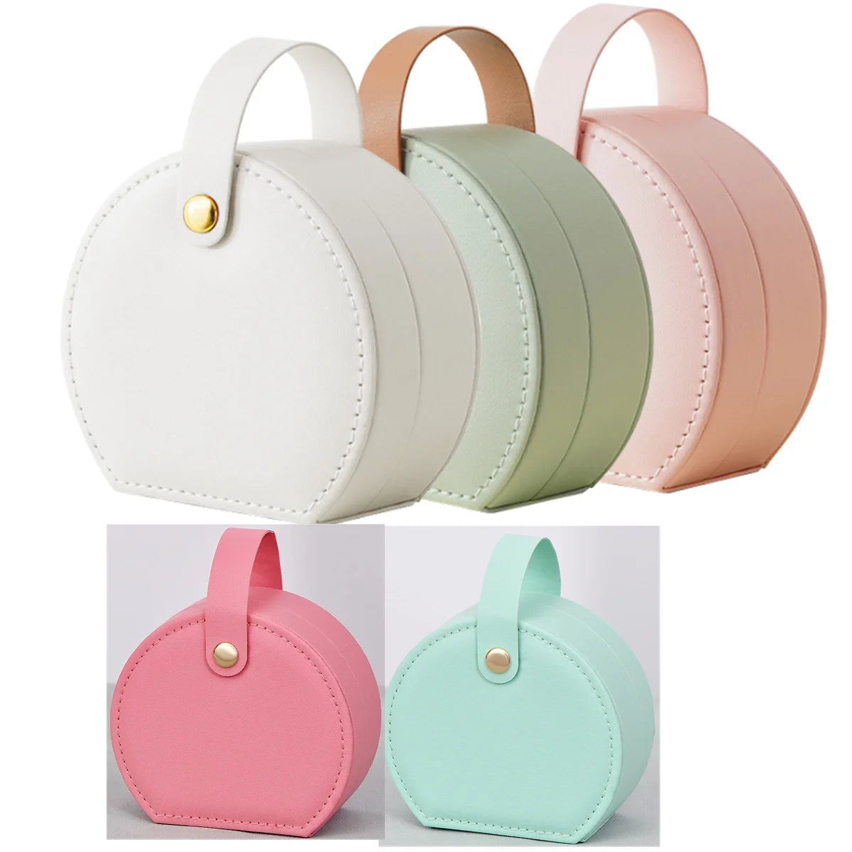 Mini Jewelry Organizer Display Travel Jewelry Case Boxes Earrings Necklace Ring Portable Handbag Jewelry Box Leather Storage