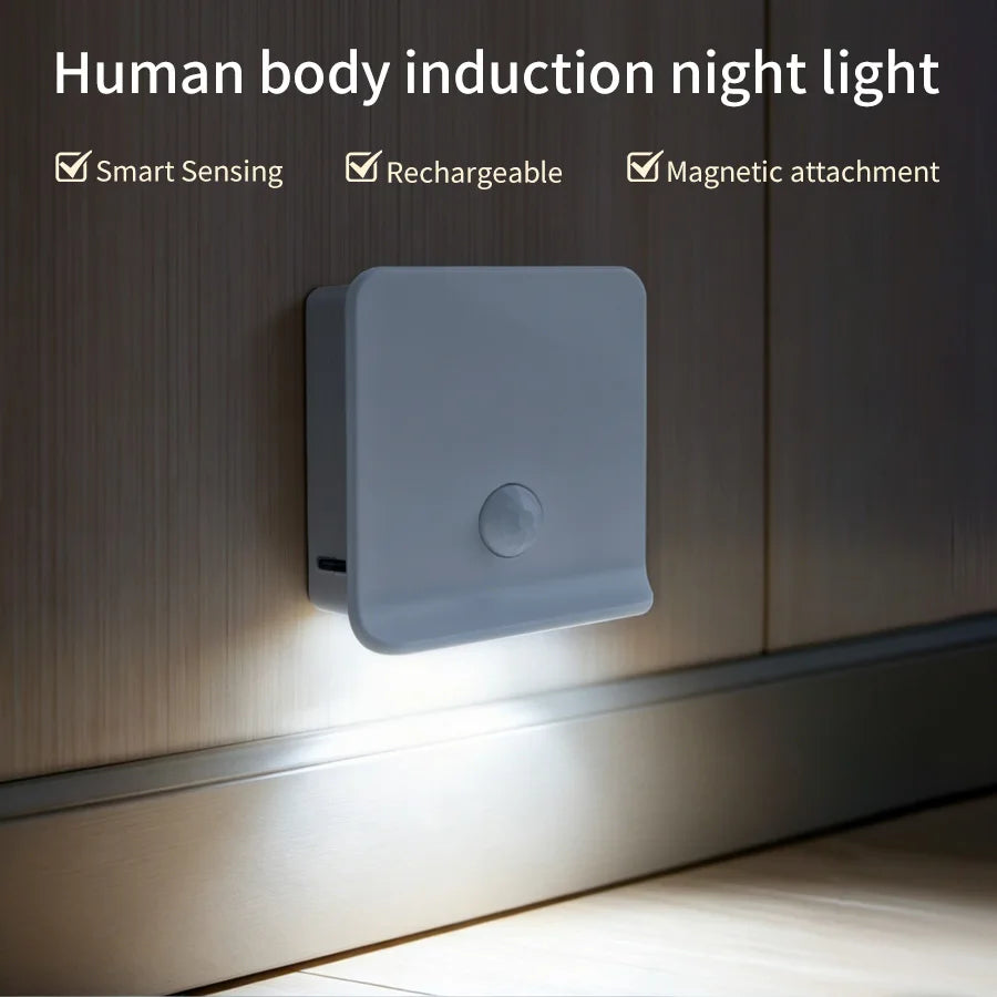 Motion Sensor Led Stair Closet Lights Rechargeable Stick on Anywhere Portable Hallway Bedroom Under Cabinet Kitchen Night Lamp
