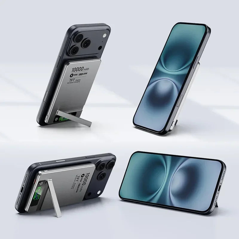 Wireless Magnetic Power Bank Travel Portable Fast Charging 5000mAh 10000mAh Capacity Digital Display For Phone Watch Earphones