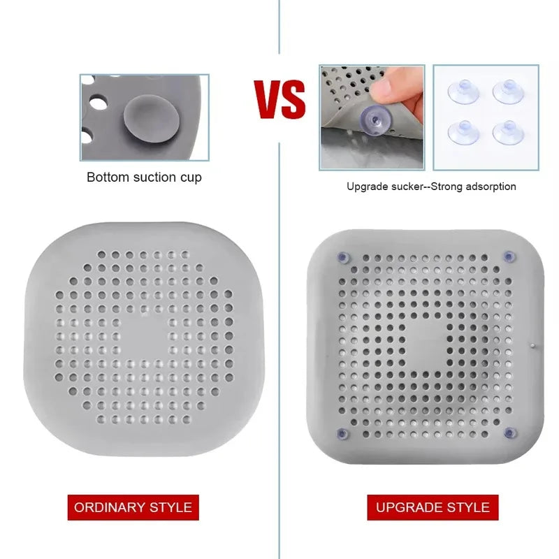 1/2/4pcs Silicone Drain Hair Catcher with Suction Cup Shower Bathtub Drain Strainer Hair Filter Drain Sink Strainer