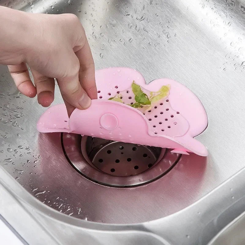 2Pcs Round Silicone Drain Hair Catcher, Kitchen Sink Strainer Bathroom Shower Bath Stopper Drain Cover Hair Trap for Kitchen