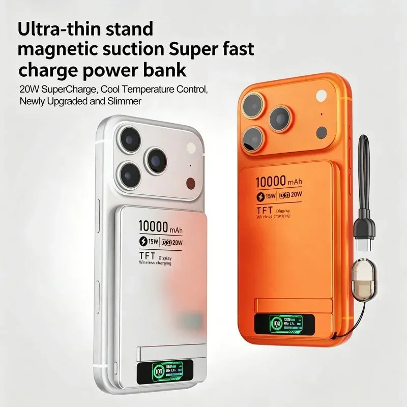 Wireless Magnetic Power Bank Travel Portable Fast Charging 5000mAh 10000mAh Capacity Digital Display For Phone Watch Earphones