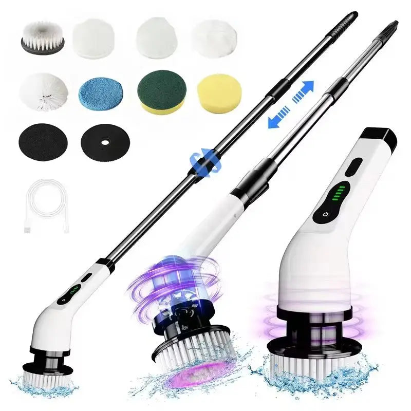 Wireless Electric Spin Scrubber, Multifunctional Cordless Rotating Brush for Cleaning Bathroom, Kitchen, Window, and Car.