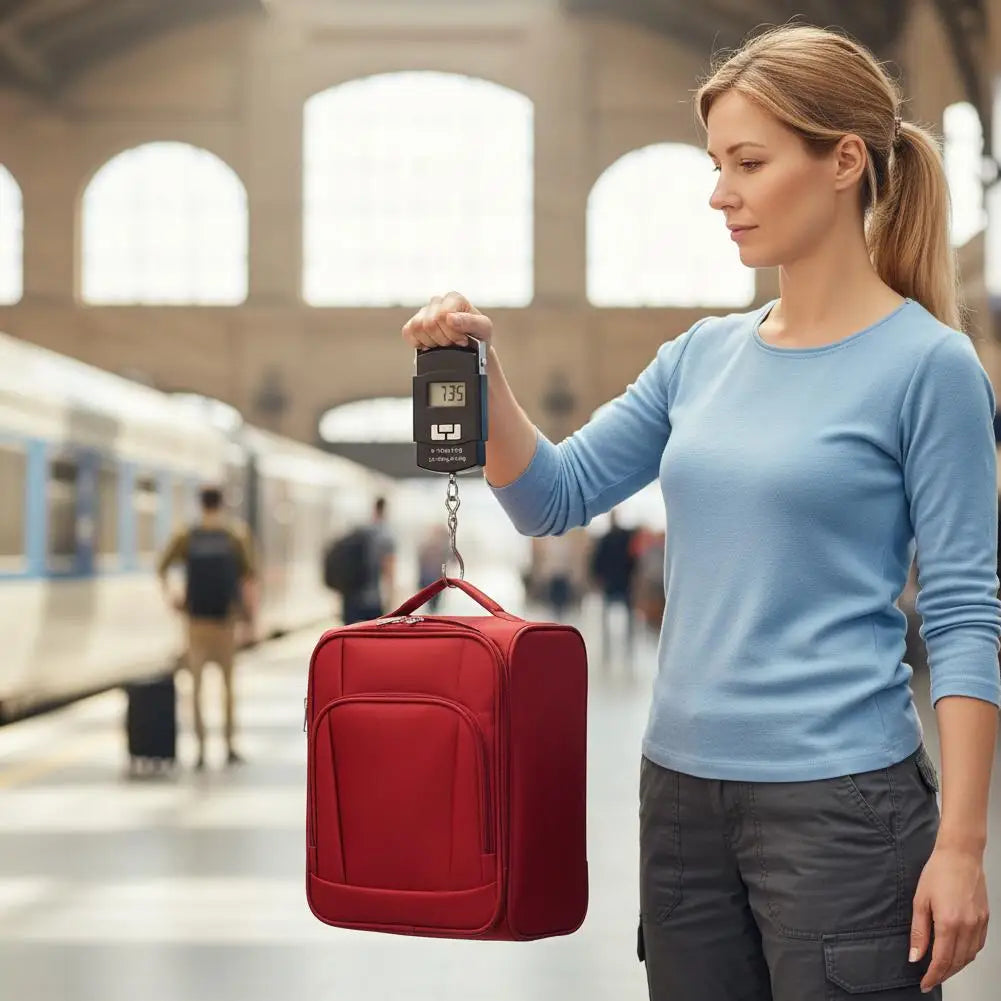 Portable 50kg Scale with Rule Digital LCD Display Electronic Luggage Hanging Suitcase Travel Weighs Baggage Tool