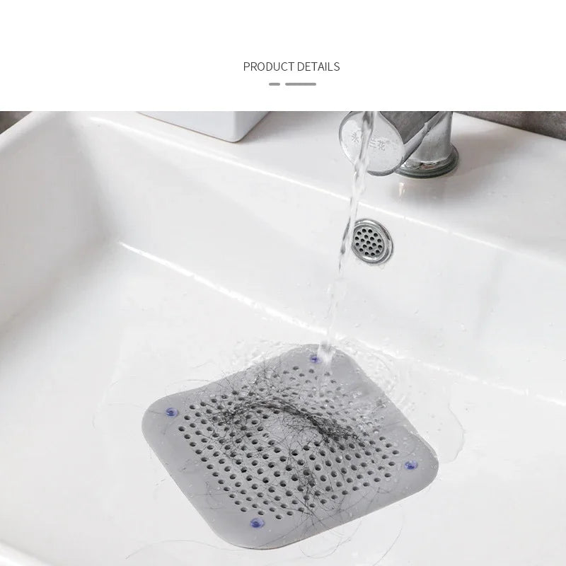 1/2/4pcs Silicone Drain Hair Catcher with Suction Cup Shower Bathtub Drain Strainer Hair Filter Drain Sink Strainer