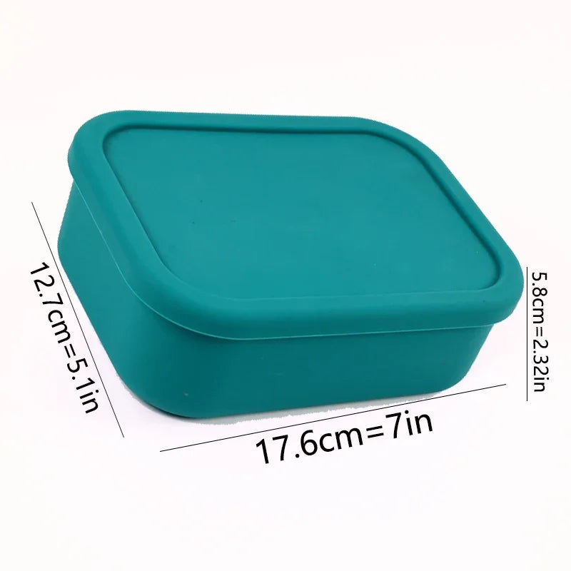 Silicone Food Storage Containers Reusable Silicone Bento Lunch Box Containers with Lids Microwave Dishwasher Safe BPA-Free Boxs