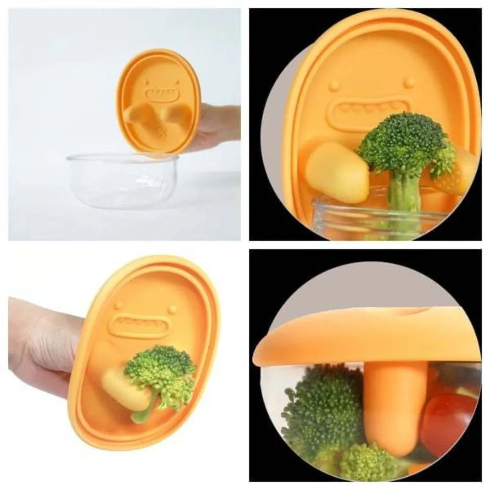 Portable Silicone Lid Snack Storage Box No-Mess Leak-Proof Food Container Reusable Multifunctional Snack Organizer Kitchen
