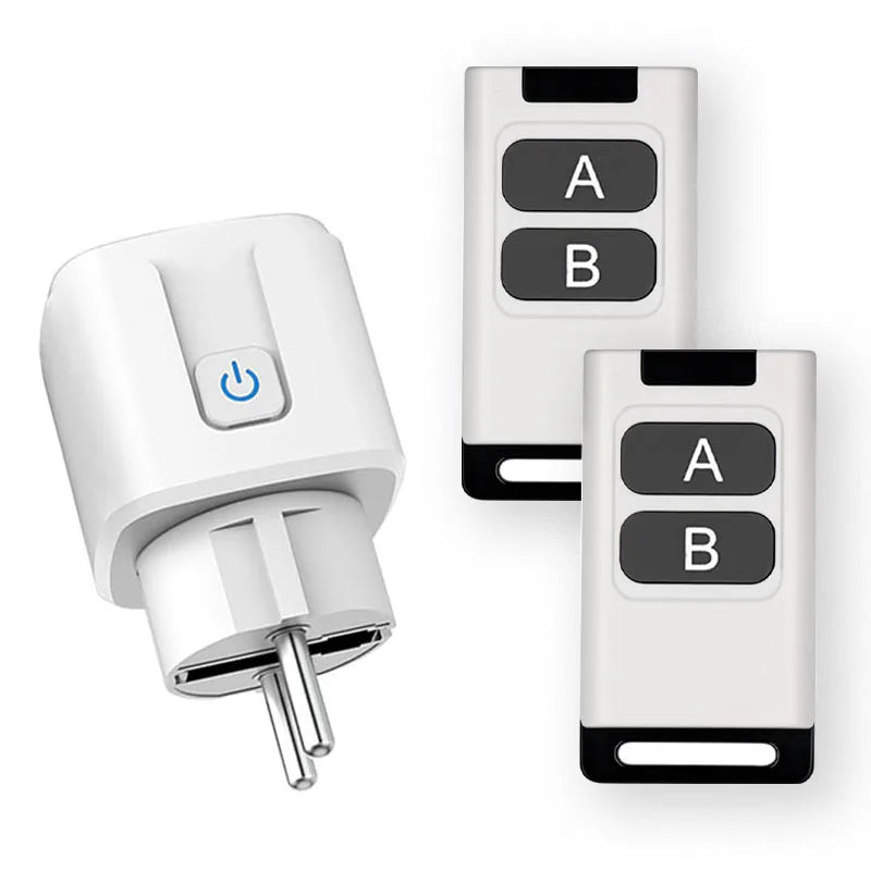 Universal Remote Control Mini Electrical Sockets 433MHZ Rf Smart Plug 220V 16A Single Sockets Switch for Home Appliance led