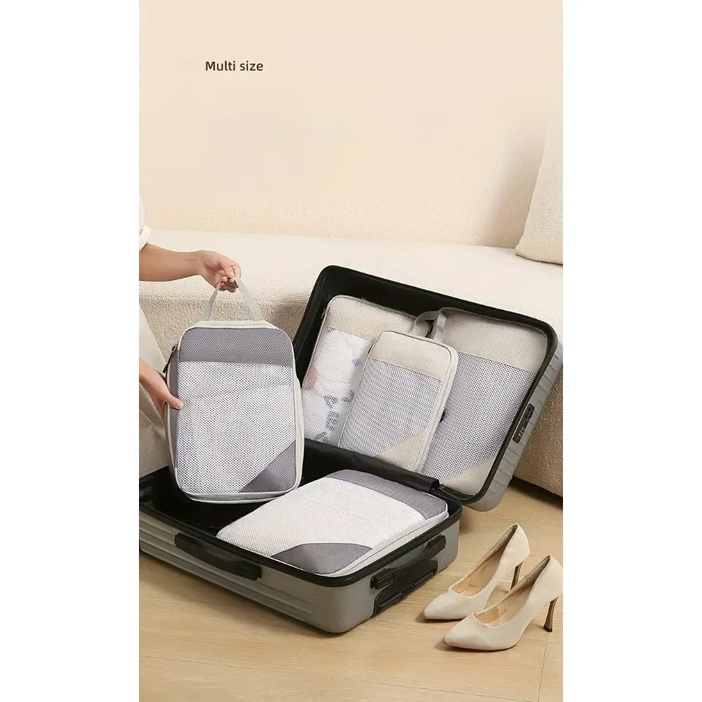 3-piece Travel Compression Packing Cube, Travel Bag Luggage Organizer Travel Essentials Carry-On Luggage Compression Cube