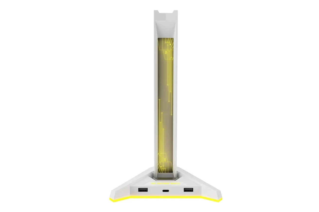 New H74 RGB Gaming Headphone Stand USB Hub Anti-Slip Base LED Light Desktop Organizer for PC Gamers