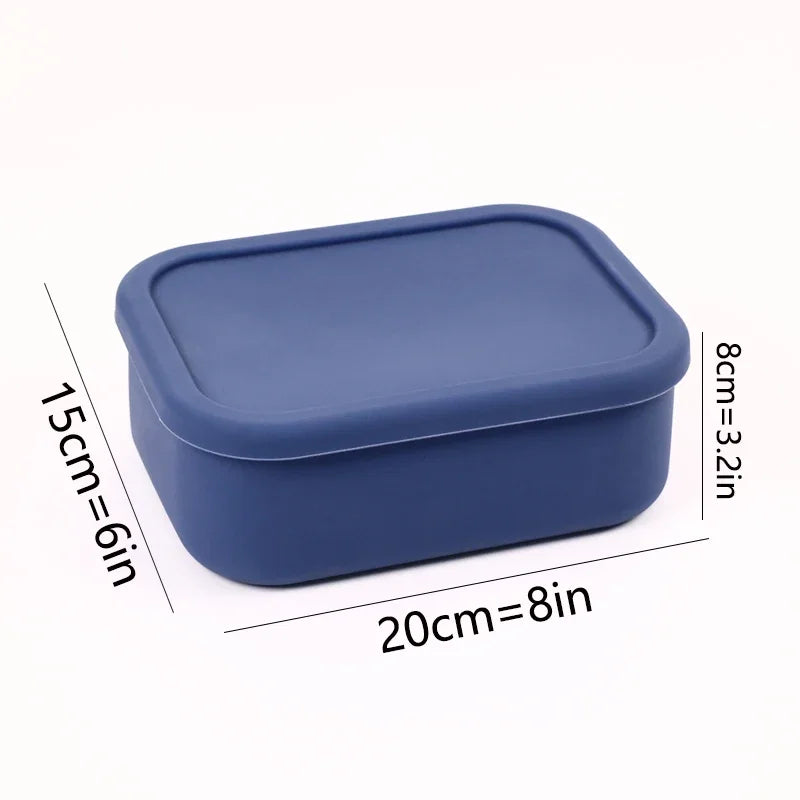 Silicone Food Storage Containers Reusable Silicone Bento Lunch Box Containers with Lids Microwave Dishwasher Safe BPA-Free Boxs