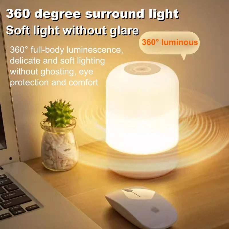 Touch Night Light Rechargeable 3 Color Wireless Baby's Room Bedside Lamp USB LED Night Light Ambient Soft Light For Kids Gift