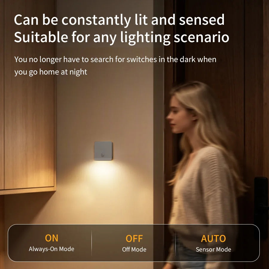 Motion Sensor Led Stair Closet Lights Rechargeable Stick on Anywhere Portable Hallway Bedroom Under Cabinet Kitchen Night Lamp